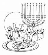 Coloring Hanukkah Pages Printable Holiday sketch template
