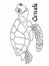 Nemo Finding Turtle Coloring Pages Getcolorings Color sketch template