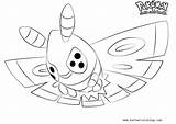 Dustox Coloring Pages Pokemon Printable Kids sketch template