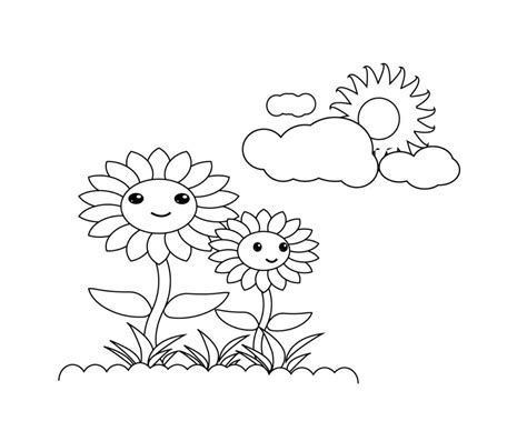sunflower coloring pages  print  coloring pages  kids
