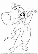Jerry Mouse Draw Step Tom Drawing Cartoon Drawings Easy Drawingtutorials101 Pages Coloring Learn Para Kids Simple Tutorials Disney Cartoons Cool sketch template