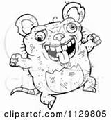 Rat Outlined Ugly Coloring Clipart Cartoon Vector Jumping Drooling Thoman Cory sketch template