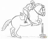 Coloring Pages Jumping Equestrian Horse Rider Results sketch template