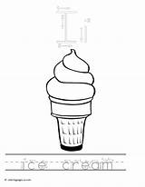 Cream Ice Tracing Colouring Color sketch template