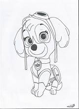 Coloring Paw Patrol Skye Pages Popular sketch template