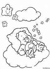 Coloring Pages Care Sleeping Cloud Bears sketch template