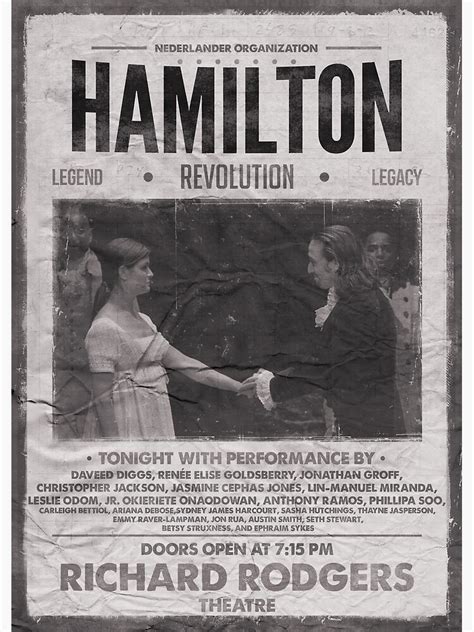 hamilton vintage poster poster  sale  broadwaymeig redbubble