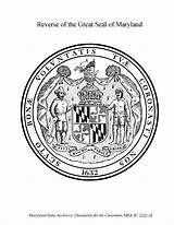 Seal Maryland State Coloring Reverse Pages Md Nevada Printables Usa Flag Go States Great Print Next Back Template Choose Board sketch template