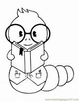 Bookworm Coloring Pages Worm Clipart Book Printable Inchworm Cute Clip Library Kids Cartoon Template Outline Cliparts Reading Color Worms Sheets sketch template