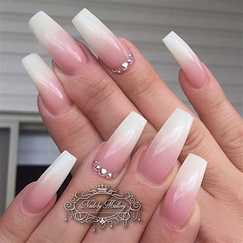 Rose Gold Glitter Ombre Nails Coffin