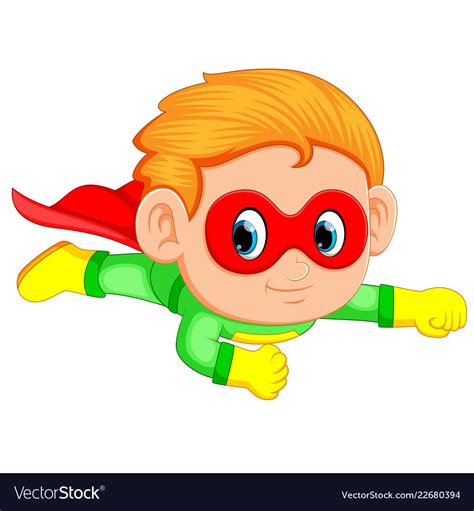 superhero boy child flying  royalty  vector image