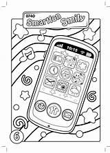 Kolorowanki Smartfon Telefony Smily sketch template
