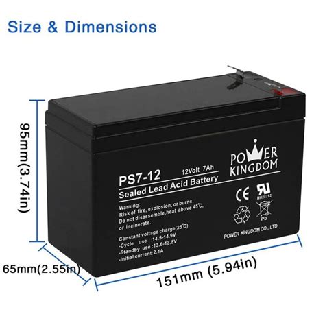 Power Kingdom Ups Battery 12v 7ah 20hr Ps7 12 12 Volts 7 Ampere
