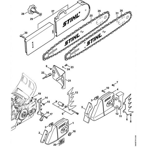 stihl ms  chainsaw ms  parts diagram ms  sprocket cover
