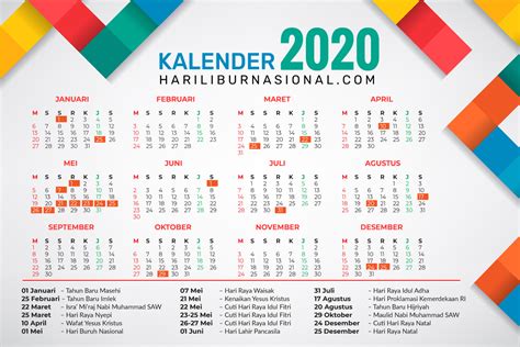 kalender  hari libur nasional