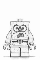 Coloring Spongebob Lego Pages Popular Coloringhome Related sketch template