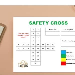safety cross template recordable incident tracker editable etsy