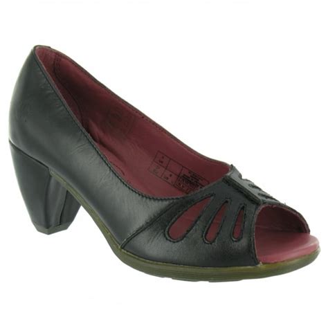 dr martens maria womens leather heels black high heels  scorpio shoes uk