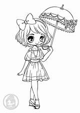 Chibi Coloring Pages Yampuff Girls Girl Lineart sketch template