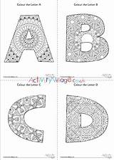 Mandala Alphabet Colouring Pages Village Activity Explore sketch template