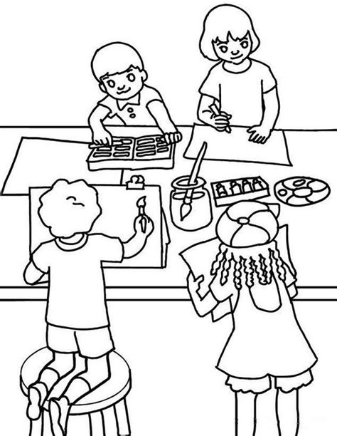 top  classroom coloring pages  kindergarten students coloring pages