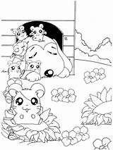 Hamtaro Kleurplaten Kleurplaat Coloriages Animaatjes Animes Imprimer sketch template