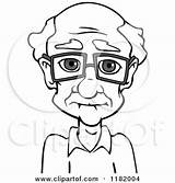 Old Man Clipart Glasses Grandfather Drawing Wearing Cartoon Guy Happy Vector Elderly Caucasian Grayscale Senior Royalty Clip Tradition Sm Seamartini sketch template
