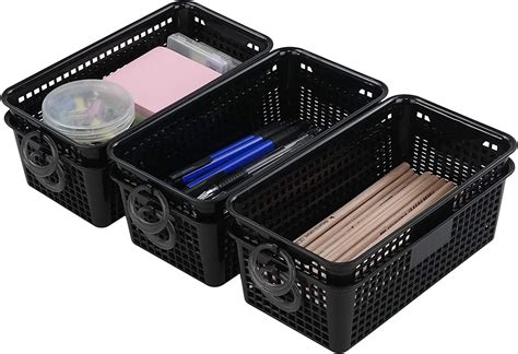 tstorage small plastic storage baskets black with