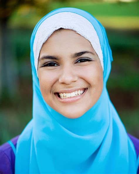 Beautiful Muslim Teen Girl Wearing Hijab Stock Image