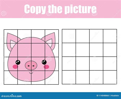 grid copy picture activity educational children game printable kids