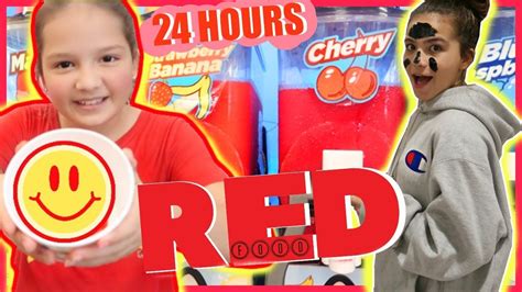 Eating Only Red Food For 24 Hours Sister Forever Youtube