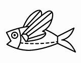 Pez Volador Peixe Colorir Voador Dibujo Peix Dibuix Volanti Pesci Line Desenhos Animales Dibuixos Acolore sketch template