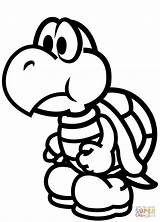 Coloring Koopa Troopa Sad Pages Paper sketch template