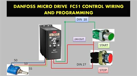 danfoss fc micro drive control wiring  program  easy methoddanfoss youtube
