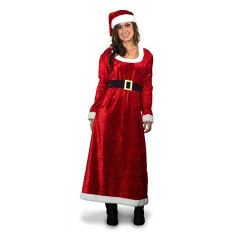 red christmas miss mrs santa claus female costume gown dress office