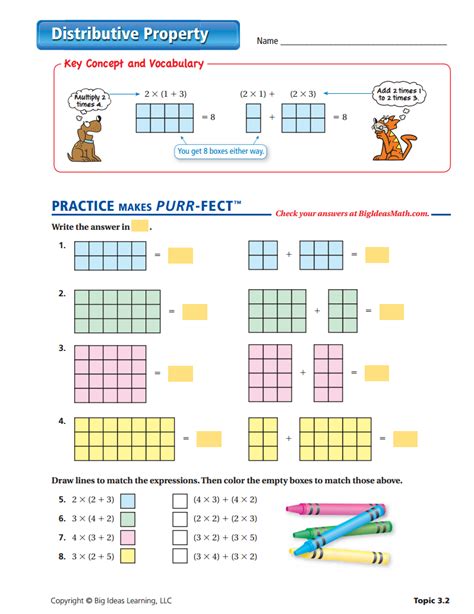worksheets  distributive property  multiplication