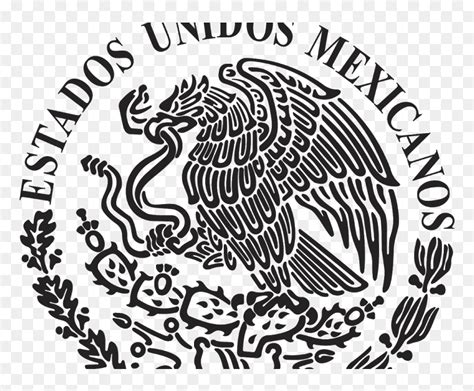 Logo Escudo Nacional De México Black And White Vector