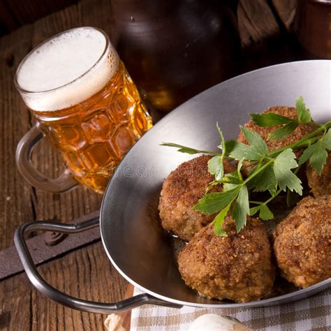 frikadeller pan fried dumplings stock image image  cutting meatball