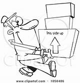 Boxes Carrying Mover Happy Man Line Toonaday Illustration Royalty Rf Clip Clipart sketch template