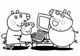 Pig Peppa Family Coloring Pages Colouring Comments sketch template