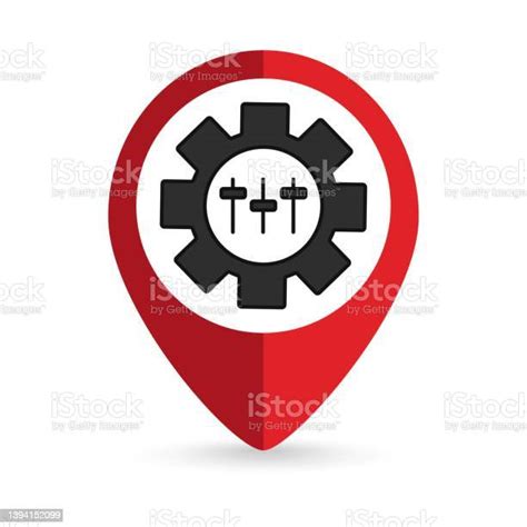 Ilustración De Ubicación Del Pin Rojo Con Icono De Personalización En