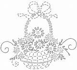 Embroidery Patterns Hand Flowers Flower Designs Basket Vintage Pattern Baskets Transfers Drawing Ribbon Silk Flickr Stitch Google Applique Rs sketch template