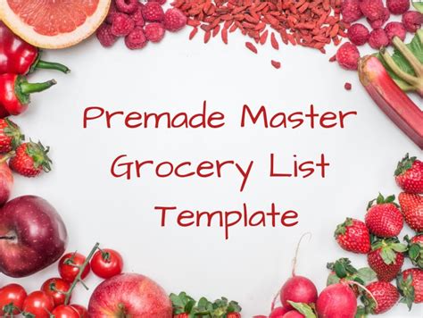 premade master grocery list template listonic