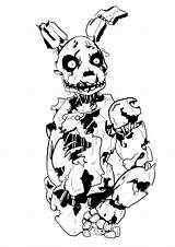 Springtrap Fnaf Nights Freddys Animatronic Getdrawings Salvage sketch template