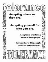 Tolerance Poster Coloring Worksheets Meaning Pages Laugh Kindergarten Activities Students Don Words sketch template