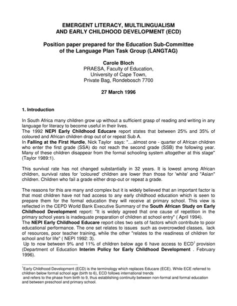 position paper    purpose  education  young people