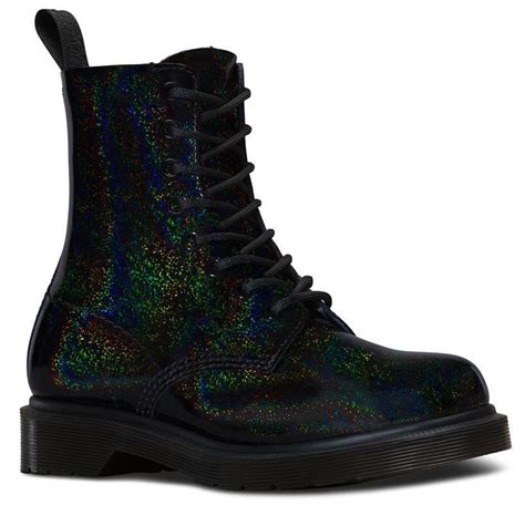 dr martens ladies pascal petrol shimmer glitter leather ankle  eye boots ebay