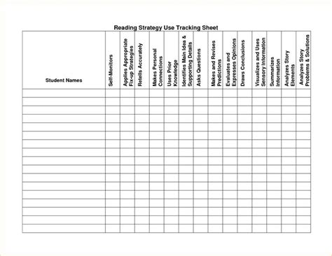 printable  student data tracking sheet