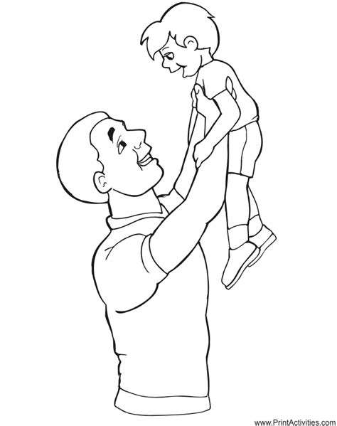 fathers day coloring page dad lifting son fathers day coloring page