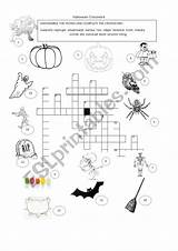 Halloween Crossword Puzzle Worksheet sketch template